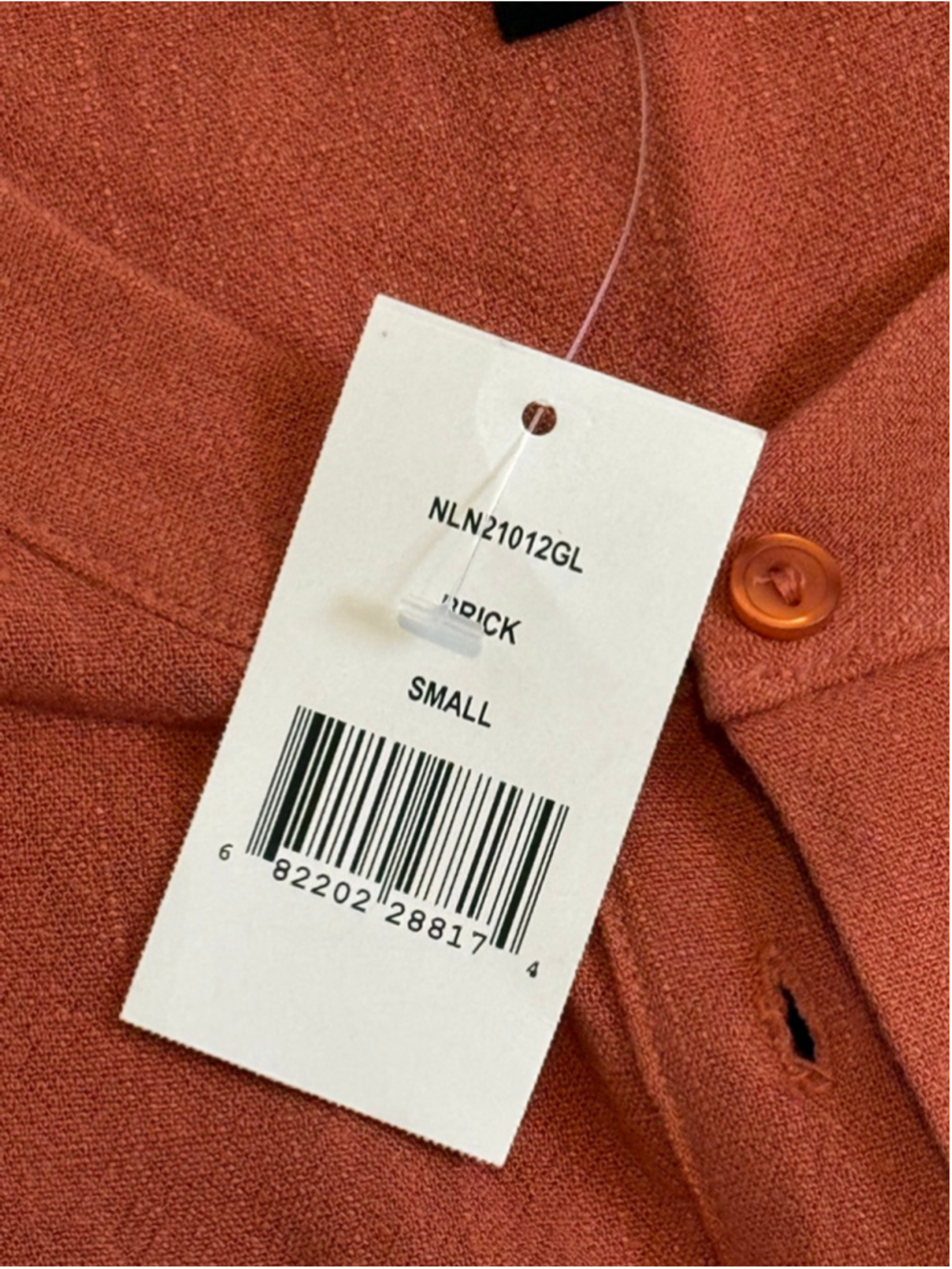 Gibsonlook Linen Blend Romper Small Brick Orange Tie Waist Short Sleeve NWT - Picture 5 of 8